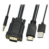 POWERTECH καλώδιο HDMI & USB σε VGA & 3.5mm CAB-H111